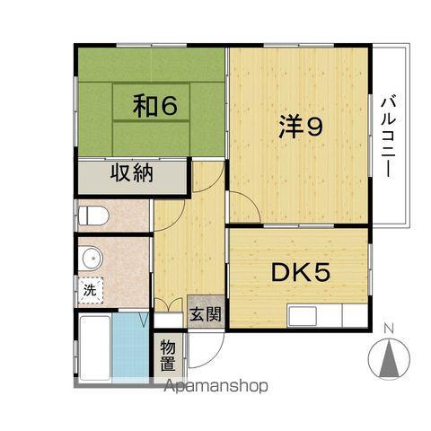 レジデンスはるる(2K/1階)の間取り写真