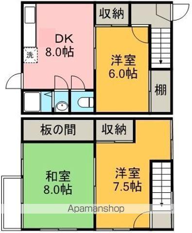 メゾネット鵜飼(3DK/2階)の間取り写真