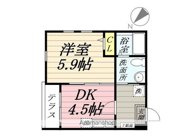 ハーミットクラブハウストゥギャザー鶴見2(1DK/1階)の間取り写真
