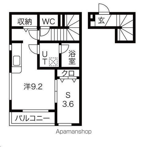 アイワスクエア(1K/2階)の間取り写真