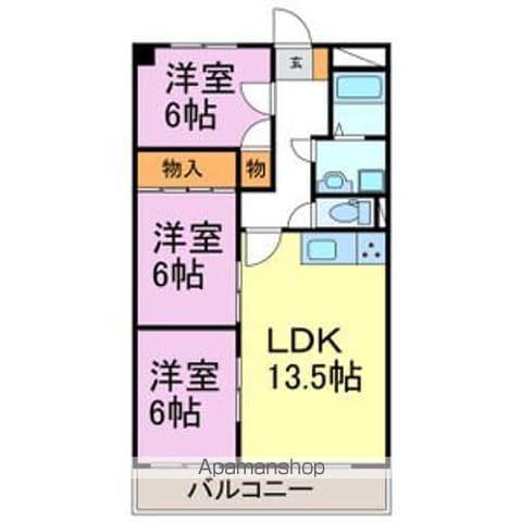 半田第3ロイヤルマンション(3LDK/7階)の間取り写真