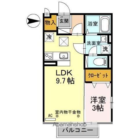 グレイシャス(1LDK/1階)の間取り写真