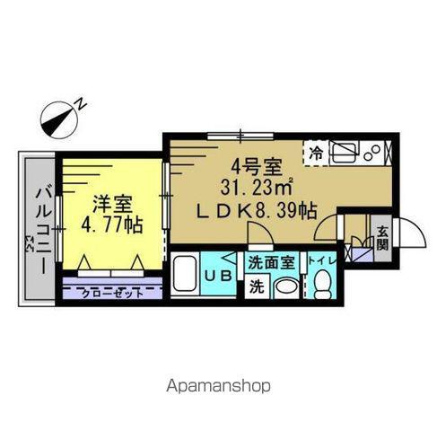 アーテル(1LDK/2階)の間取り写真
