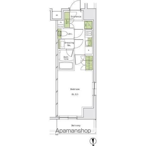 ザ・パークハビオ名古屋松原(1K/5階)の間取り写真