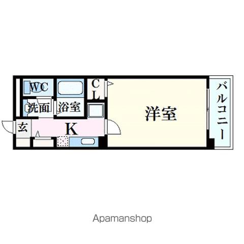 フィネス昭和町(1K/2階)の間取り写真