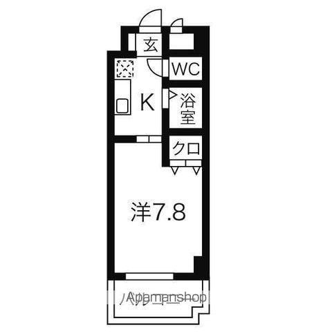 びいⅥ植田(1K/4階)の間取り写真