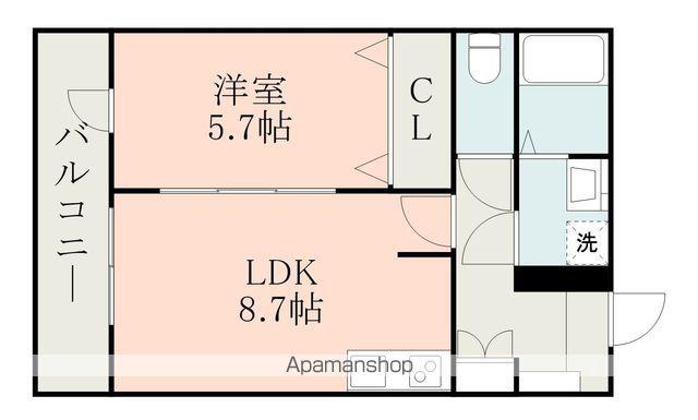 INDIGO BASE(1LDK/2階)の間取り写真