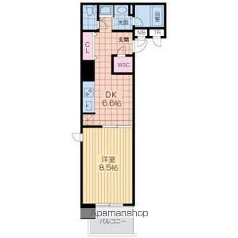 セノアタワー泉(1DK/5階)の間取り写真