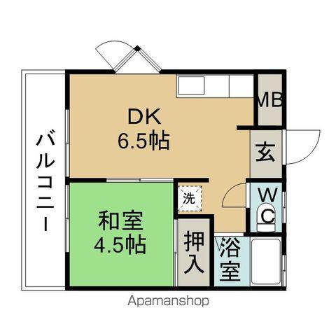 金屋ハイツ(1LDK/2階)の間取り写真