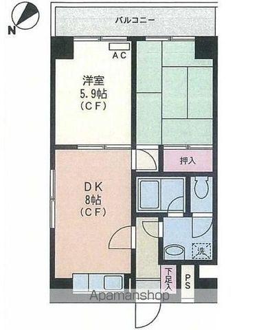 モルゲンロート蒔田(2DK/5階)の間取り写真