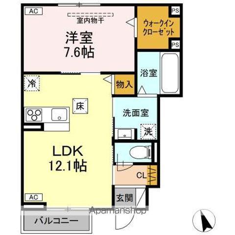 DーROOM富沢西2丁目(1LDK/1階)の間取り写真