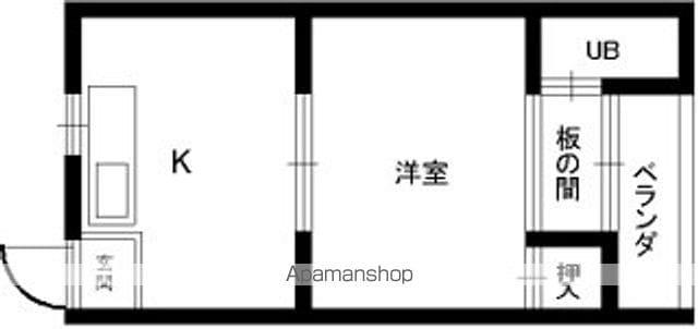 根来ハイツ(1DK/2階)の間取り写真