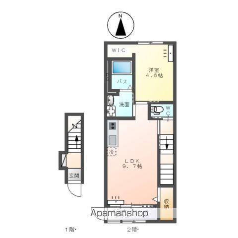 ルナ ハウス(1LDK/2階)の間取り写真