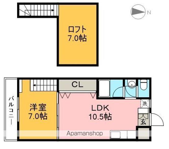 アーバン・ドエルYS(1LDK/4階)の間取り写真