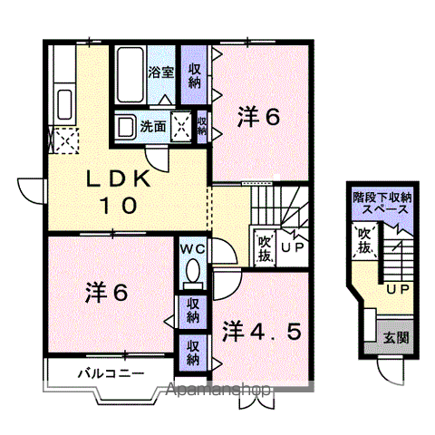 サファイアンエレガンスA(3LDK/2階)の間取り写真