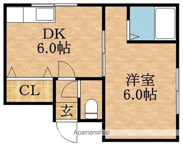 ラポール栄町(1DK/1階)の間取り写真