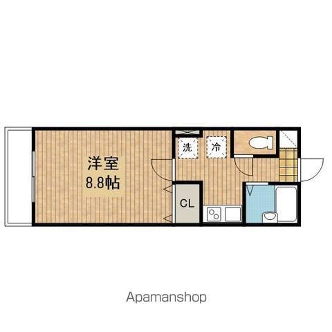 ボアソナードⅢ(1K/1階)の間取り写真