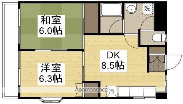 ラ・フィオーレⅠ(2DK/3階)の間取り写真