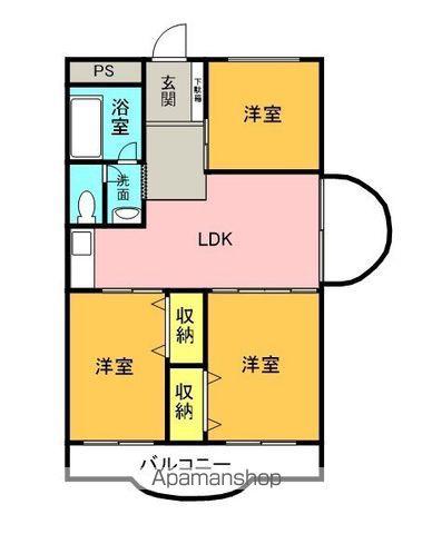光マンション(3LDK/3階)の間取り写真