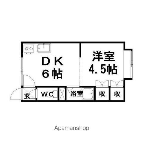 コーポすみれ(1DK/1階)の間取り写真