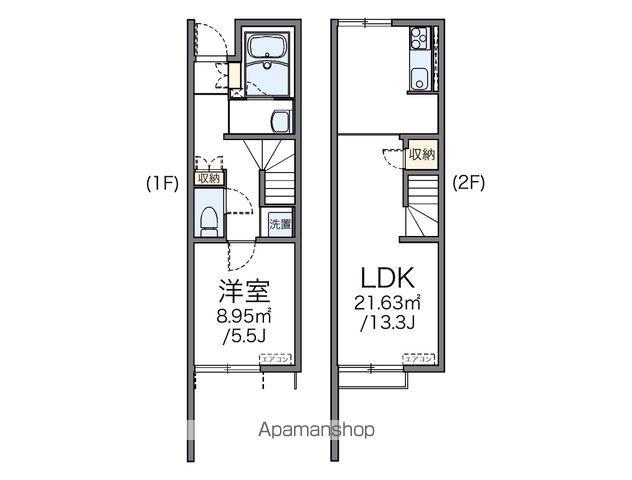レオネクストルーエン岩畠(1LDK/1階)の間取り写真