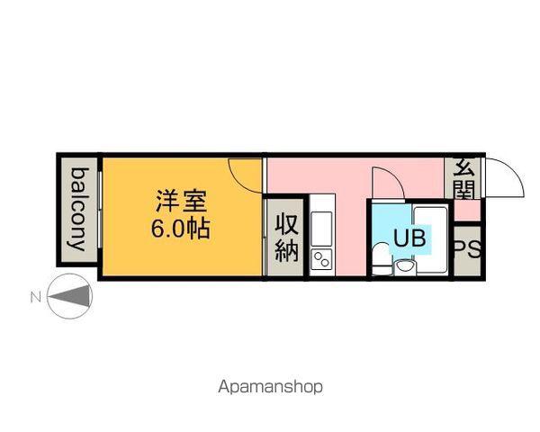 アザリアガーデンA棟(1K/4階)の間取り写真