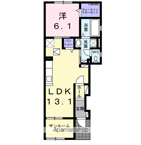 ローリエ(1LDK/1階)の間取り写真
