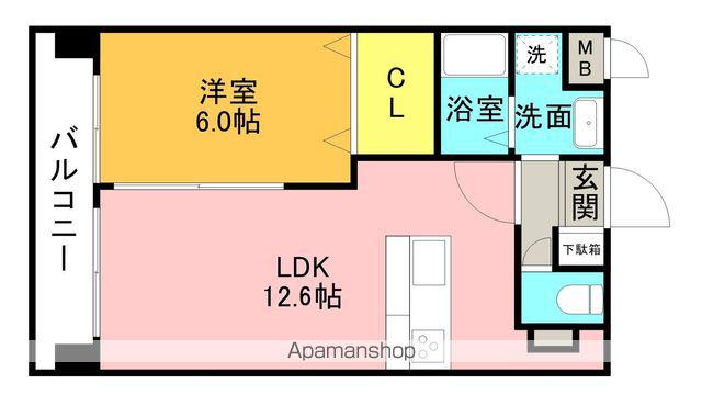 ラファセエスティーロ箱崎駅前(1LDK/6階)の間取り写真
