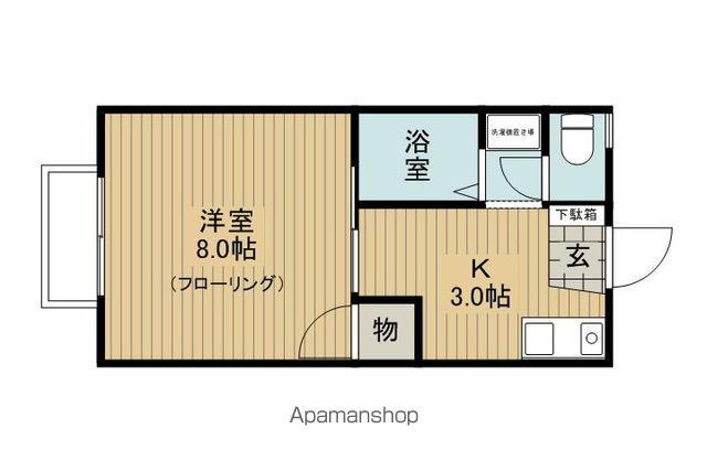 六斗割ハイツ(1K/2階)の間取り写真