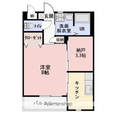 ブランドール(1K/1階)の間取り写真