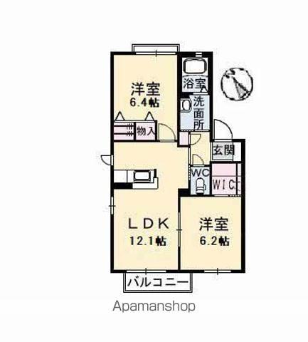 シャーメゾンヴェルジュールⅠ(2LDK/1階)の間取り写真