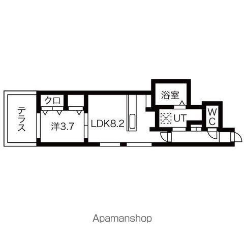 ラグゼ北大前(1LDK/1階)の間取り写真