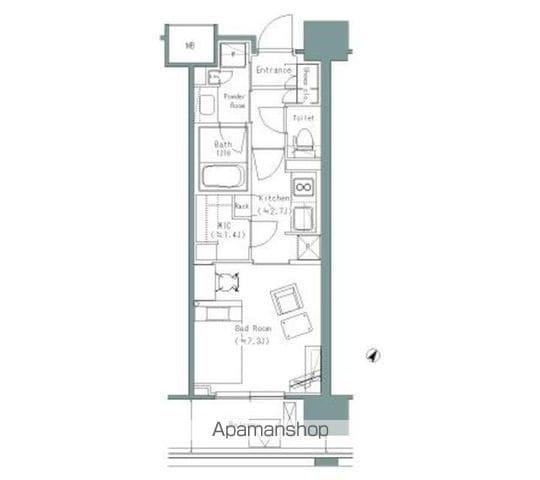 パークアクシス うつぼ公園(1K/4階)の間取り写真