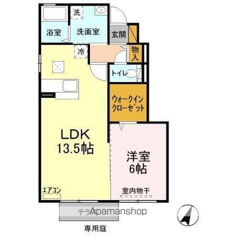 プランドールA(1LDK/1階)の間取り写真