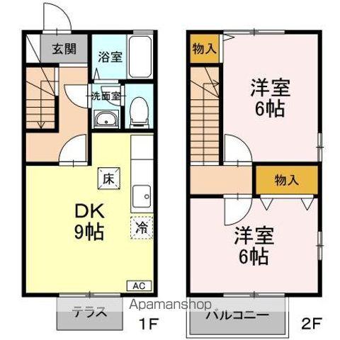 リヴェルテ(2DK/2階)の間取り写真