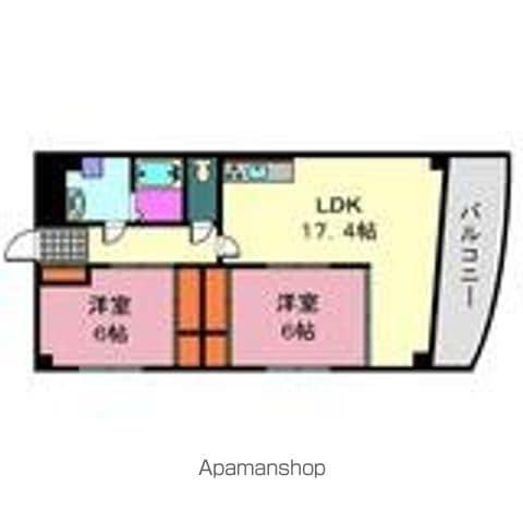 グレイスドミールはやま(2LDK/4階)の間取り写真