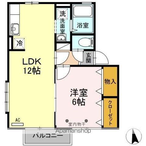 センチュリーガーデンE(1LDK/2階)の間取り写真