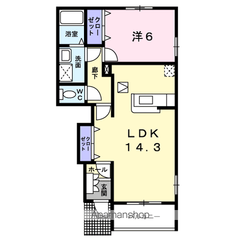 クリアランス ハウス(1LDK/1階)の間取り写真