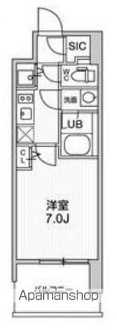 ラドゥセール北巽(1K/6階)の間取り写真