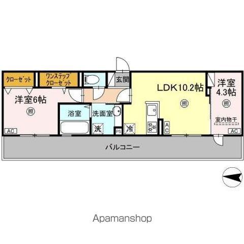 D-ROOM八王寺町(2LDK/2階)の間取り写真