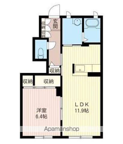 ステラ D(1LDK/1階)の間取り写真