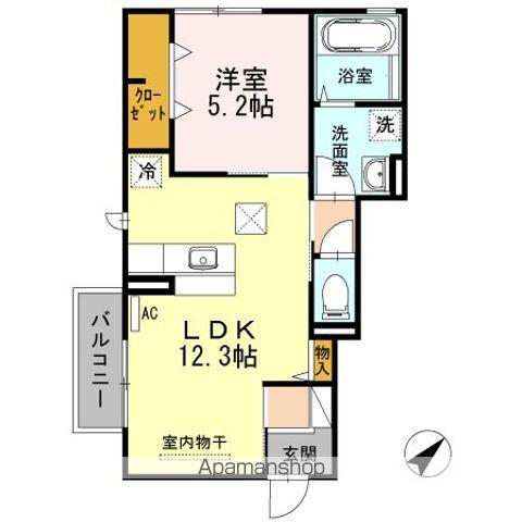 D-ROOM CLOVER(1LDK/1階)の間取り写真