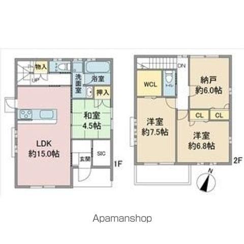名古屋市東山線 上社駅 徒歩6分 2階建 築11年(3LDK)の間取り写真