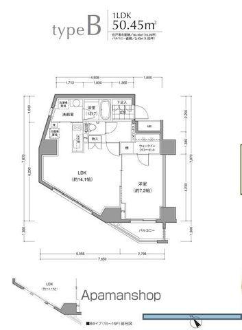 JP NOIE 小石川富坂(1LDK/14階)の間取り写真