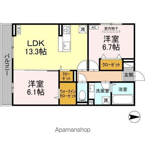 D-RESIDENCE・K川北(2LDK/3階)の間取り写真