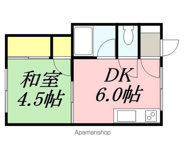 ハイツたかし(1DK/2階)の間取り写真