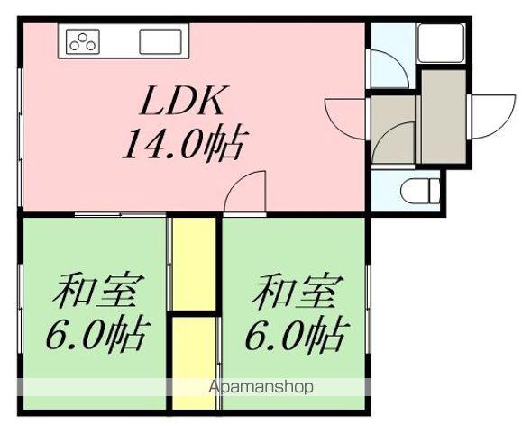 あかしや荘(2LDK/2階)の間取り写真