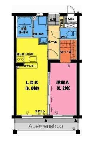 パークハイム 原町(1LDK/3階)の間取り写真