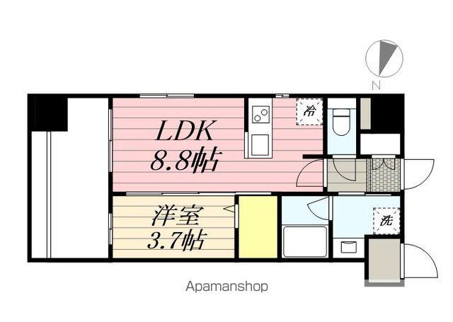 ラクレイス香椎駅前(1LDK/9階)の間取り写真