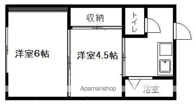 山田の坂アパート(2K/1階)の間取り写真